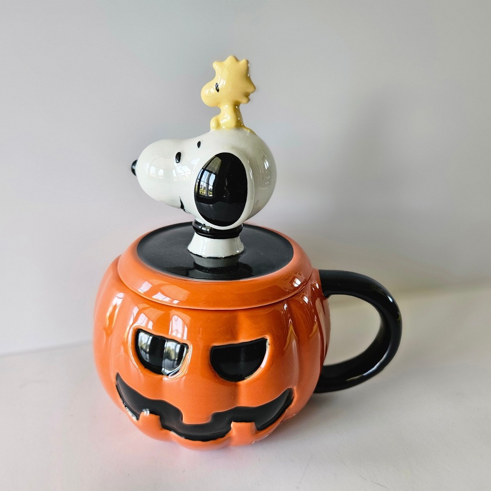 Peanuts Pumpkin Halloween Coffee Mug Cup 16.6oz - NEW - Snoopy Woodstock Ceramic